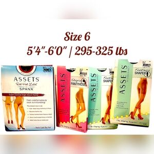 ASSETS (4 pr) by Sara Blakely Shaping Pantyhose Collection - Black